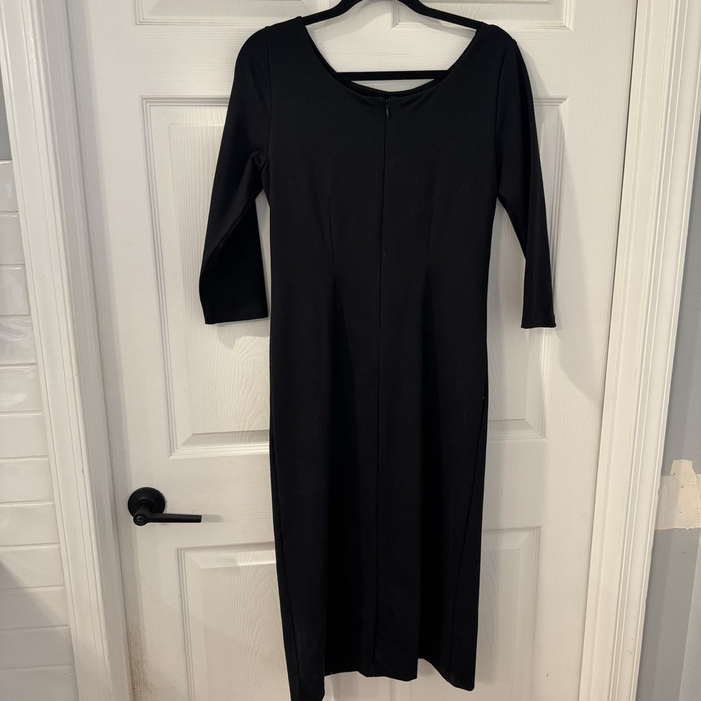 Elie Tahari‎ Dress  Black Davis Sheath 3/4 Sleeve Business Cocktail Size 8 $198 - Picture 5 of 10